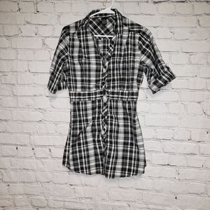 Antilia Femme Plaid Button Down Top